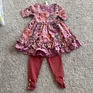 Matilda Jane Pink Floral Ruffle Dress